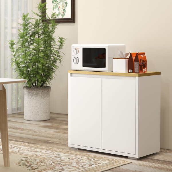 HOMCOM Mobile Multiuso con Armadietto a 2 Livelli in Truciolato e Ripiano regolabile, 80x37x75cm|Aosom