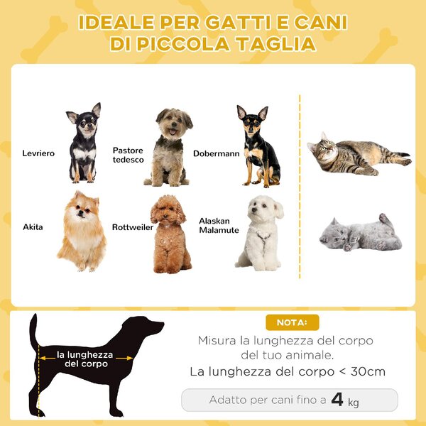 AllMyPets Cuccia per Cani o Gatti da Interno Taglia Piccola Lettino e in Truciolato con Fondo Rialzato e Cuscino 48x24.5 cm