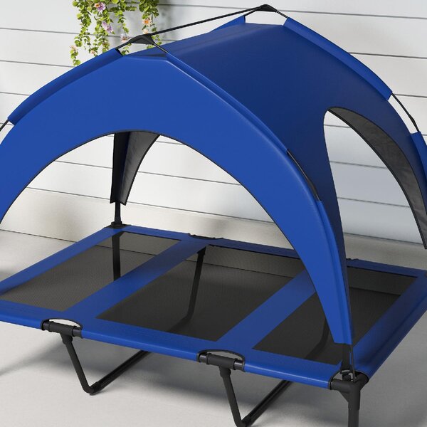 AllMyPets Cuccia per Cani Taglia Grande con Tettuccio Protettivo in Acciaio e Poliestere 106x76x94 cm colore Blu Scuro - 3DBAM283
