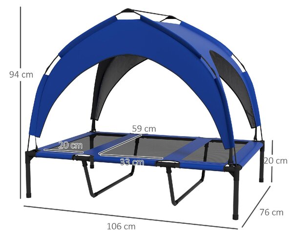 AllMyPets Cuccia per Cani Taglia Grande con Tettuccio Protettivo in Acciaio e Poliestere 106x76x94 cm colore Blu Scuro - 3DBAM283