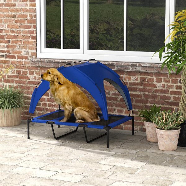 AllMyPets Cuccia per Cani Taglia Grande con Tettuccio Protettivo in Acciaio e Poliestere 106x76x94 cm colore Blu Scuro - 3DBAM283