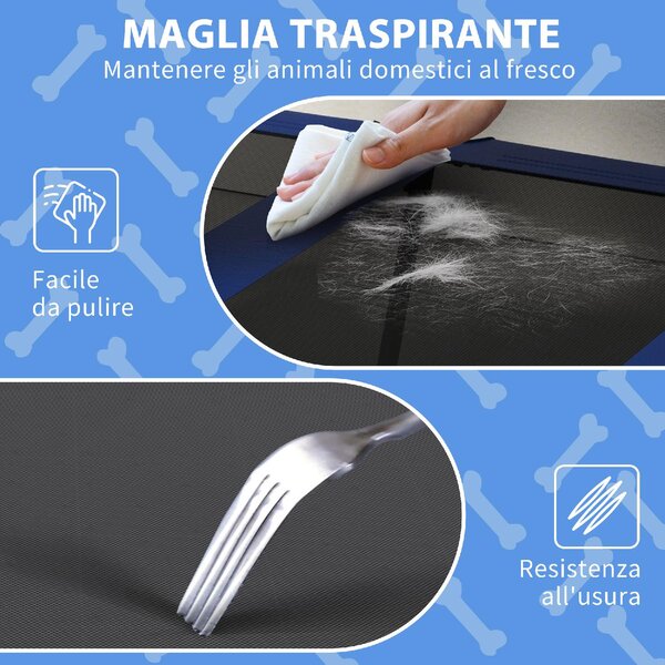 AllMyPets Cuccia per Cani Taglia Grande con Tettuccio Protettivo in Acciaio e Poliestere 106x76x94 cm colore Blu Scuro - 3DBAM283