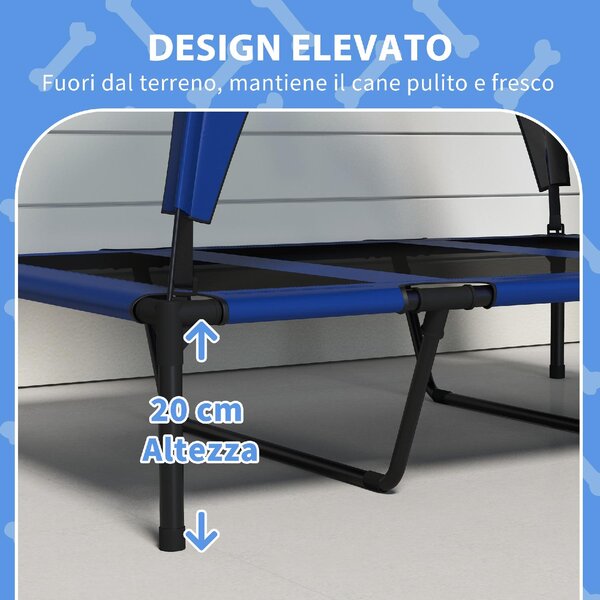 AllMyPets Cuccia per Cani Taglia Grande con Tettuccio Protettivo in Acciaio e Poliestere 106x76x94 cm colore Blu Scuro - 3DBAM283