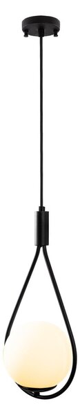 Lampadario nero con paralume in vetro Sessiz – Opviq lights