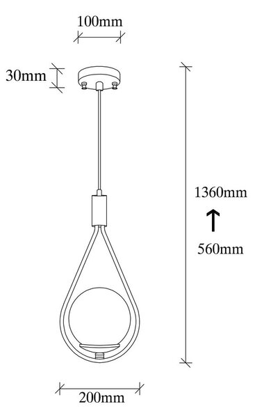Lampadario nero con paralume in vetro Sessiz – Opviq lights