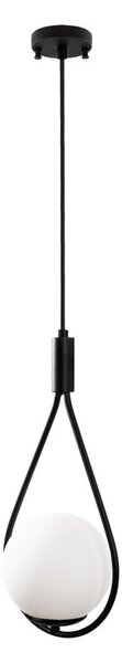 Lampadario nero con paralume in vetro Sessiz – Opviq lights