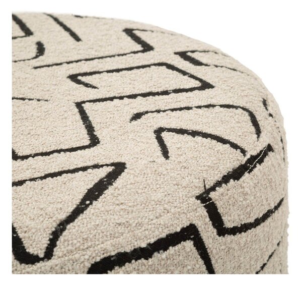 Poggiapiedi beige con rivestimento in bouclé Nairobi – Mauro Ferretti