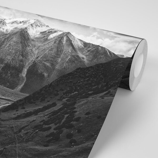 Carta da parati – Panorama montano in bianco e nero