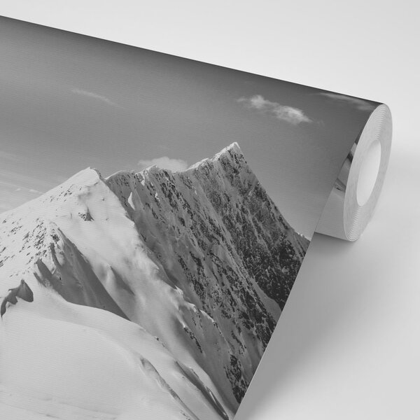 Carta da parati autoadesiva – Montagne innevate in bianco e nero