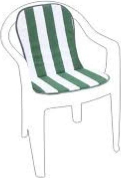 VivaGarden Cuscino imbottito Action Monoblocco Basso Misto Cotone e Poliestere 75x38x2h cm colore Bianco/Verde - PF03173