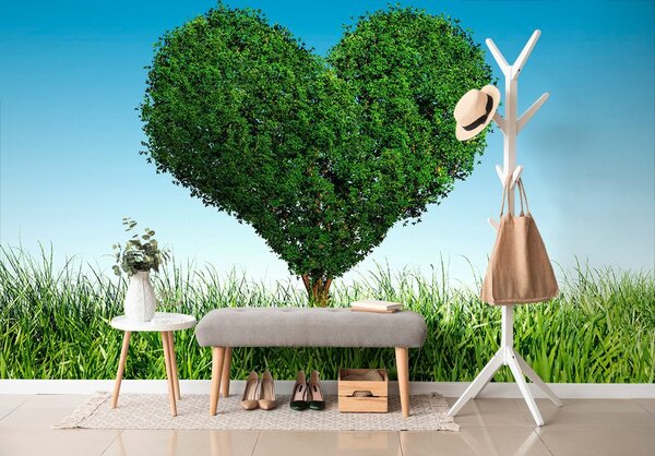 Carta da parati – Albero a forma di cuore