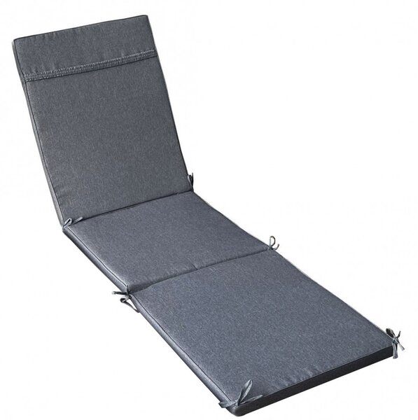 VivaGarden Cuscino Lettino Grigio Scuro Melange in Poliuretano Espanso 194.5x59x4 cm - CU805838