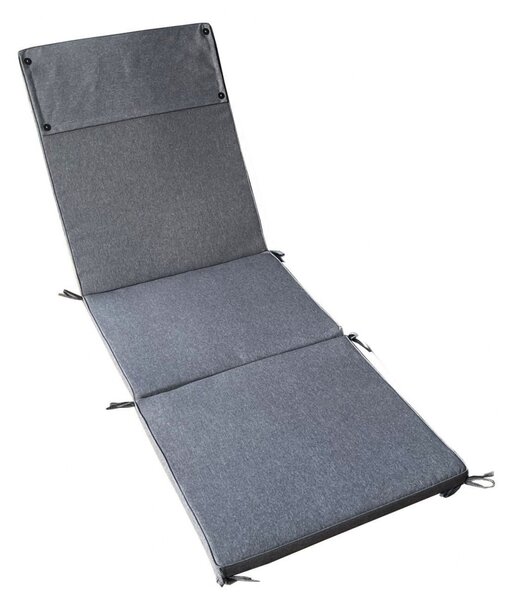 VivaGarden Cuscino Lettino Grigio Scuro Melange in Poliuretano Espanso 194.5x59x4 cm - CU805838