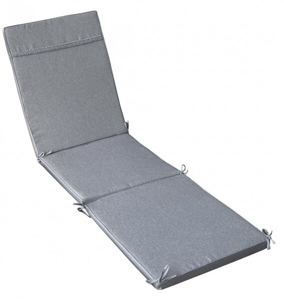VivaGarden Cuscino Lettino Grigio Chiaro Melange 194.5x59x4 cm Idrorepellente e Sfoderabile - CU805846