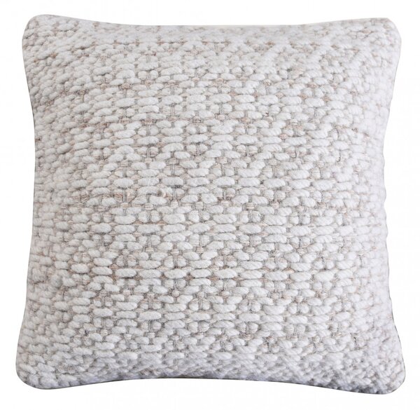 VivaGarden Cuscino Jean 45x45 cm in Cotone e Lana Ecr e Bianco - WO801838