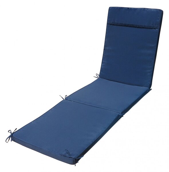 VivaGarden Cuscino Lettino Quadri Blu 194.5x59x4 cm Sfoderabile e Idrorepellente