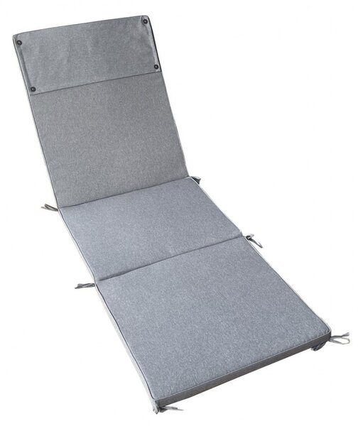 VivaGarden Cuscino Lettino Grigio Chiaro Melange 194.5x59x4 cm Idrorepellente e Sfoderabile - CU805846