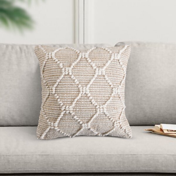 VivaGarden Cuscino Mliton 45x45 cm Ecr in Juta e Lana - WO801848
