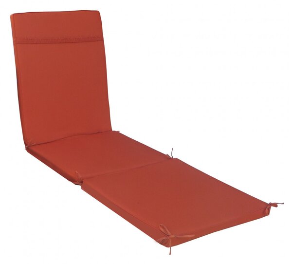 VivaGarden Cuscino Lettino Rettangolare Sfoderabile e Idrorepellente Colore Arancione 194.5x59x4 cm - CU805814