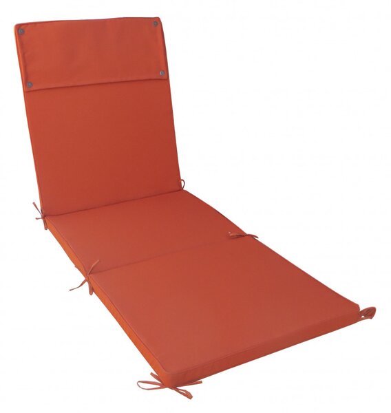 VivaGarden Cuscino Lettino Rettangolare Sfoderabile e Idrorepellente Colore Arancione 194.5x59x4 cm - CU805814