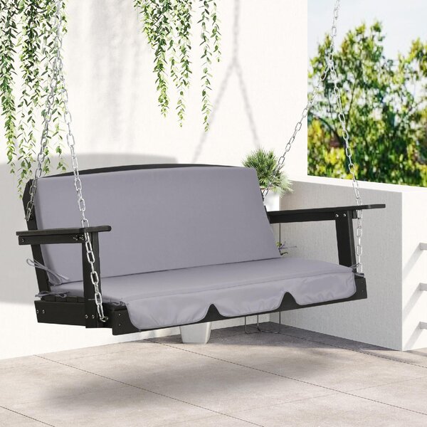 VivaGarden Cuscino per Dondolo da Giardino in Poliestere Dimensioni 130x45x5 cm colore Grigio Scuro