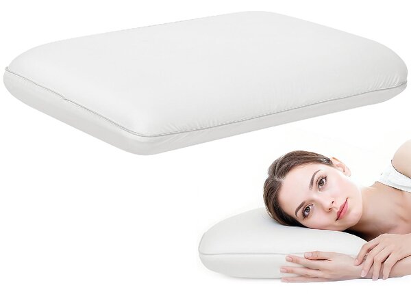DecHome Cuscino Memory Foam a Rimbalzo Rapido con Copertura Rimovibile e Lavabile, 60x40x10 cm colore Bianco Crema