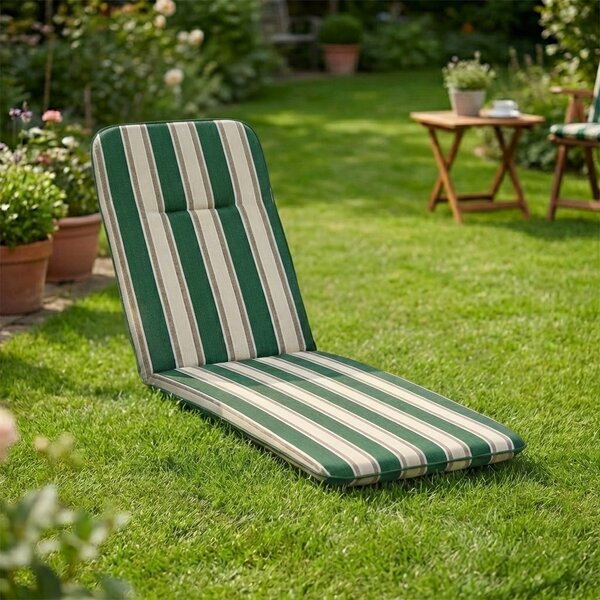 Xtra Cuscino per Sdraio da Giardino Fantasia Multiriga 72+90x44x4 colore Verde e Bianco - 580