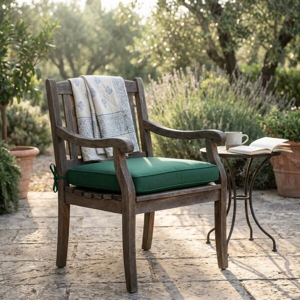 VivaGarden Cuscino per seduta Quadrato 40x40 cm in poliestere verde scuro sfoderabile - CU805779