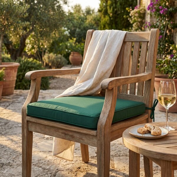VivaGarden Cuscino per seduta Quadrato 40x40 cm in poliestere verde scuro sfoderabile - CU805779