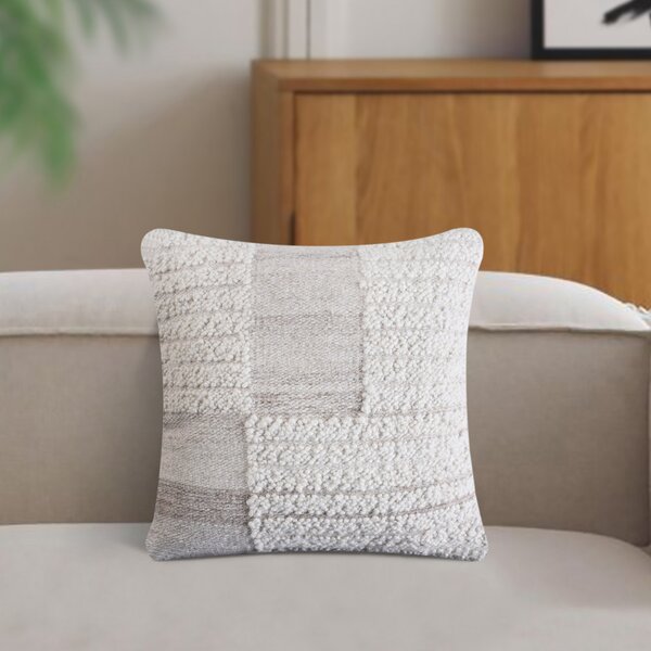 VivaGarden Cuscino Quadrato Ecr e Bianco 45x45x7 cm Fisso - WO801842
