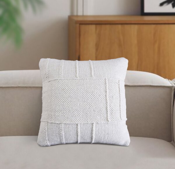 VivaGarden Cuscino Quadrato Bianco 45x45 cm in Cotone e Lana - WO801854