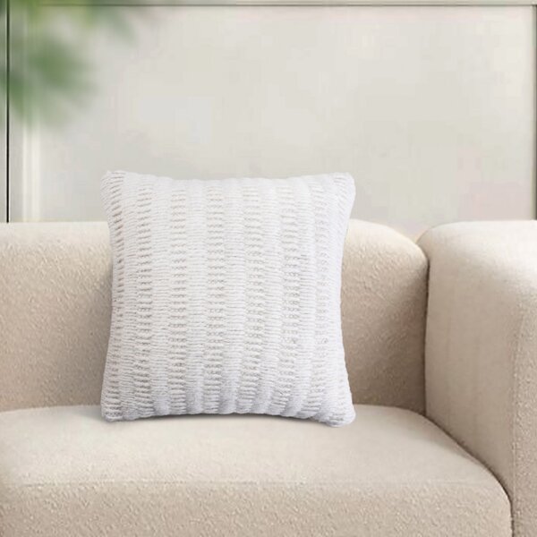 VivaGarden Cuscino Quadrato Renaud 45x45x7 cm in Cotone e Lana colore Bianco - WO801852