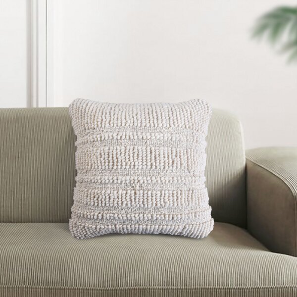 VivaGarden Cuscino Quadrato Fisso 45x45 cm in Lana Colore Bianco - WO801874