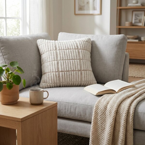 VivaGarden Cuscino Quadrato Valentin 45x45 cm in Lana Ecr e Bianco - WO801876