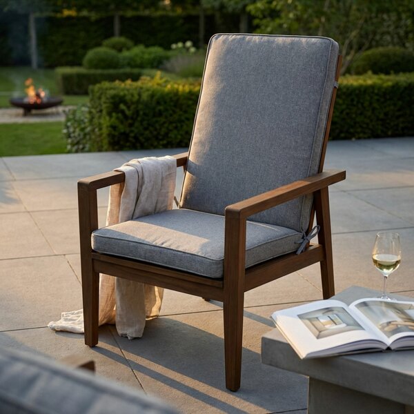 VivaGarden Cuscino Rettangolare Grigio Chiaro Melange in Poliuretano Espanso e Poliestere 90x40x4 cm - CU805842