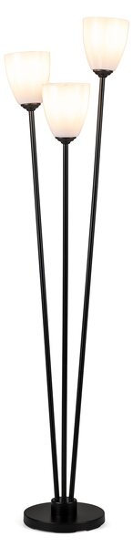 Costway Lampada da terra con 3 paralumi in acrilico con base stabile e interruttore a pedale, Lampada da salotto per soggiorno e camera da letto