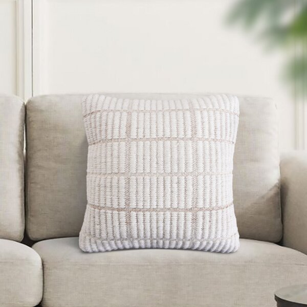 VivaGarden Cuscino Quadrato Valentin 45x45 cm in Lana Ecr e Bianco - WO801876