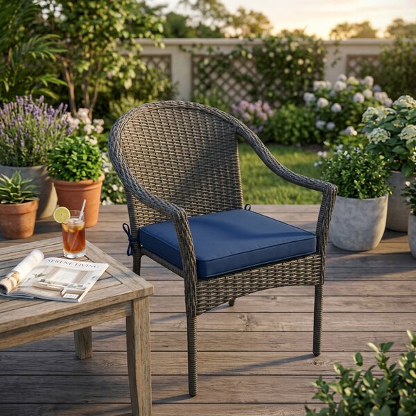 VivaGarden Cuscino seduta large blu scuro Rettangolare idrorepellente 50x45x4 cm - CU805820