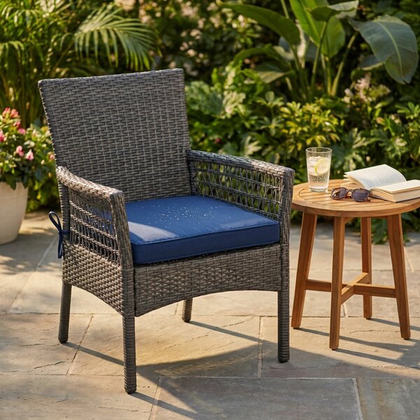 VivaGarden Cuscino Seduta Blu Scuro Quadrato 40x40 cm Idrorepellente e Sfoderabile in Poliuretano Espanso