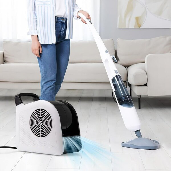 Costway Deumidificatore commerciale 118L e mover d'aria utilitario, Deumidificatore per impieghi gravosi e ventilatore da pavimento portatile Bianco