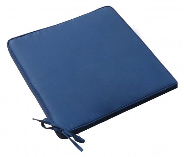 VivaGarden Cuscino Seduta Blu Scuro Quadrato 40x40 cm Idrorepellente e Sfoderabile in Poliuretano Espanso