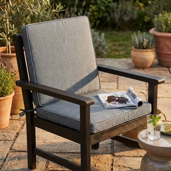 VivaGarden Cuscino Seduta Grigio Chiaro Melange 40x40 cm Sfoderabile e Idrorepellente - CU805843