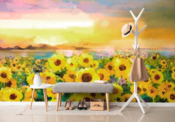 Carta da parati – Campo di girasoli