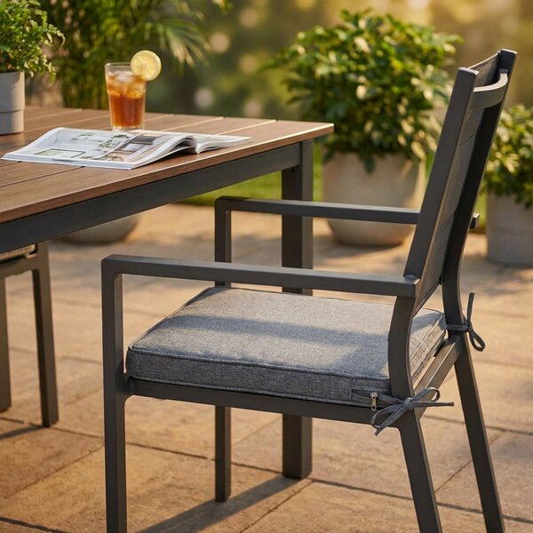VivaGarden Cuscino Seduta Grigio Chiaro Melange 40x40 cm Sfoderabile e Idrorepellente - CU805843