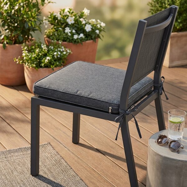 VivaGarden Cuscino Seduta Large Grigio Scuro Melange 50x45x4 cm Sfoderabile e Idrorepellente - CU805836
