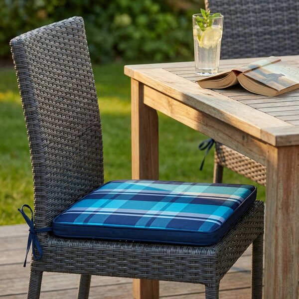VivaGarden Cuscino Seduta Quadrato Blu 40x40x4 cm Poliuretano Espanso Sfoderabile e Idrorepellente - CU805803