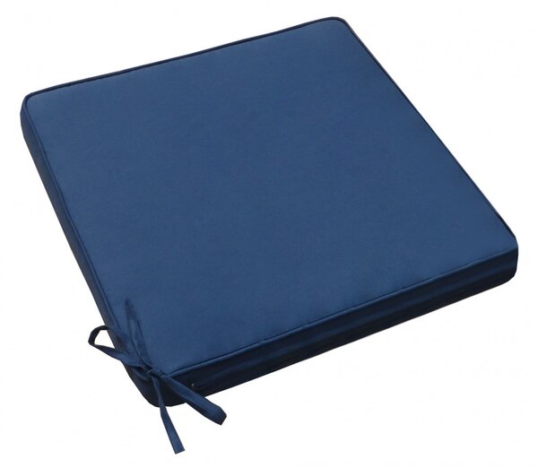 VivaGarden Cuscino Seduta Quadrato Blu 40x40x4 cm Poliuretano Espanso Sfoderabile e Idrorepellente - CU805803