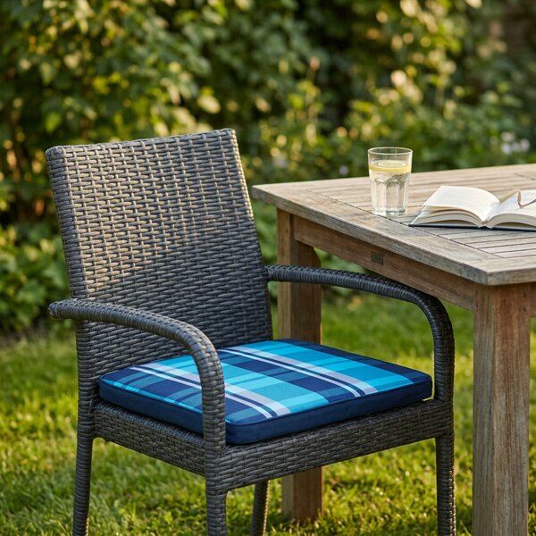 VivaGarden Cuscino Seduta Quadrato Blu 40x40x4 cm Poliuretano Espanso Sfoderabile e Idrorepellente - CU805803
