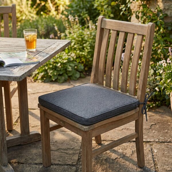 VivaGarden Cuscino Seduta Large Grigio Scuro Melange 50x45x4 cm Sfoderabile e Idrorepellente - CU805836