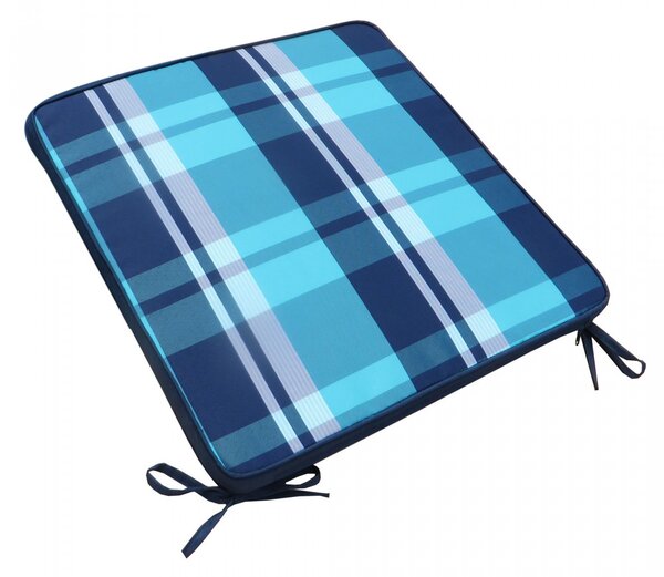 VivaGarden Cuscino Seduta Quadrato Blu 40x40x4 cm Poliuretano Espanso Sfoderabile e Idrorepellente - CU805803